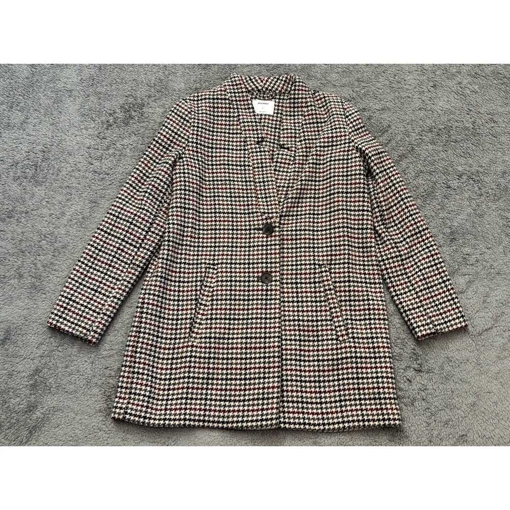 Old Navy Houndstooth Coat in Black, White & Brown